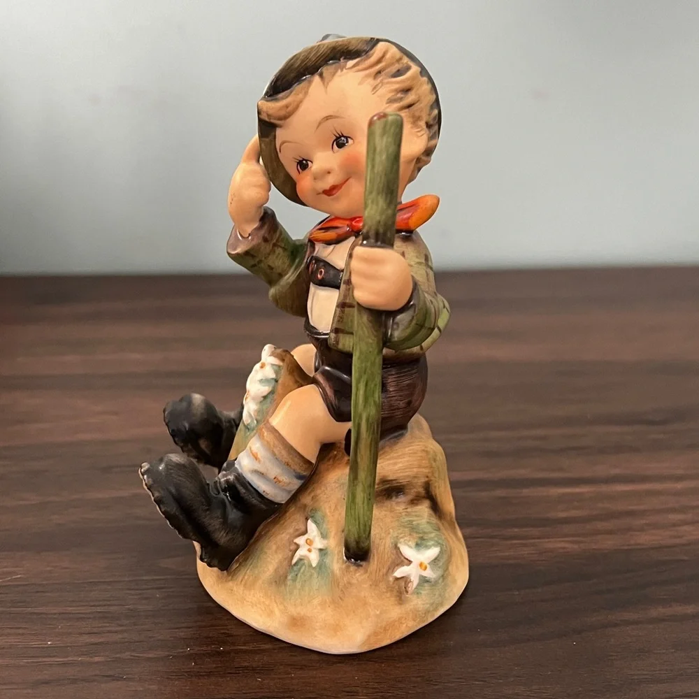 Charming Boy Figurine, mountaineer with Walking Stick